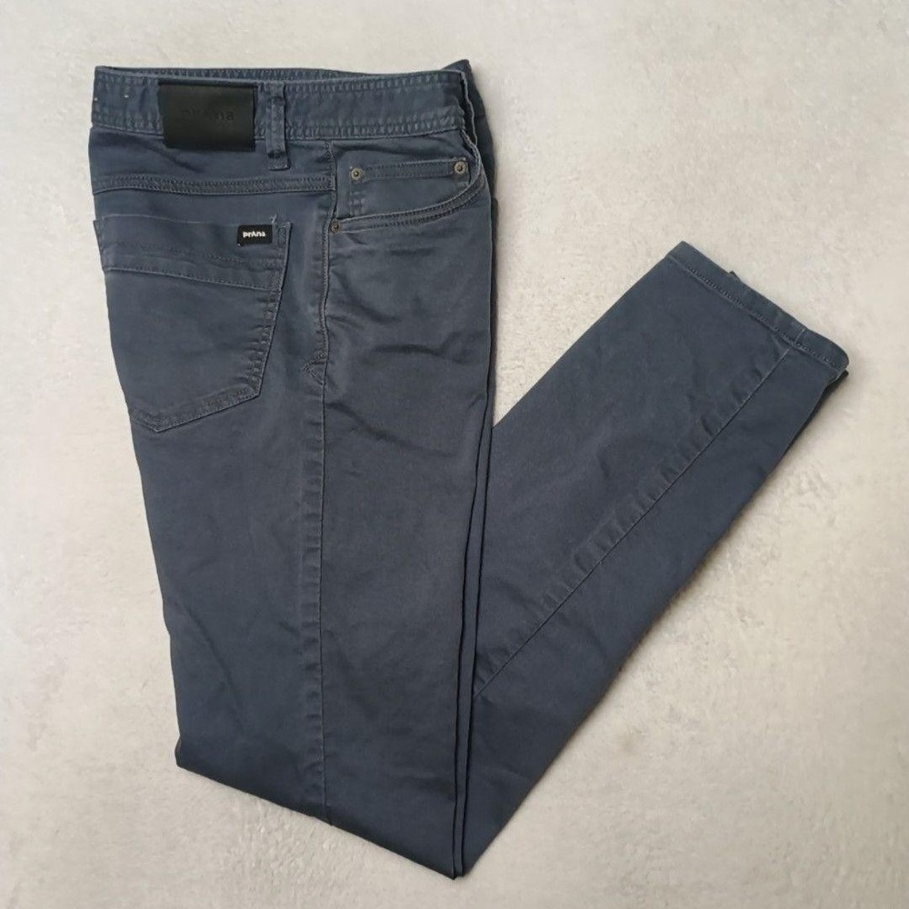 PrAna Bridger Jeans Mens 30x32 Blue Slim Stretch Cotton Blend 5 Pocket Outdoor